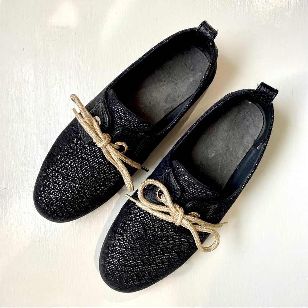 Armistice Metallic Gold & Black Shoes from France